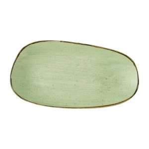 Churchill Stonecast Opal Oblong Plates Sage Green 350x185mm (6 Pack)