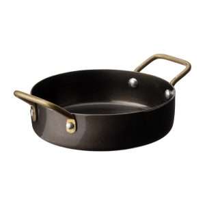 Utopia Vintage Steel Mini Casserole Dishes Black 122mm (6 Pack)