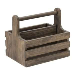 Utopia Medium Rustic Wooden Table Caddy (2 Pack)