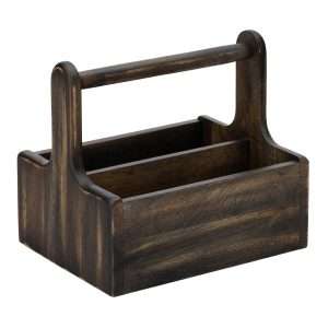 Utopia Medium Wooden Table Caddy Black (2 Pack)