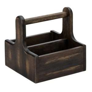Utopia Small Wooden Table Caddy Black (2 Pack)