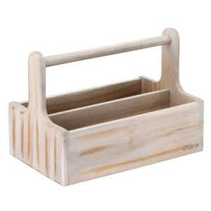Utopia Large Wooden Table Caddy White (2 Pack)