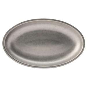 Utopia Artemis Oval Platters Rumbled Steel 300x180mm (6 Pack)