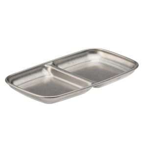 Utopia Artemis Double Dip Trays Rumbled Steel 155x90mm (12 Pack)