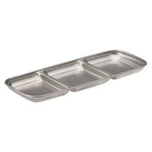 Utopia Artemis Triple Dip Trays Rumbled Steel 225x90mm (12 Pack)