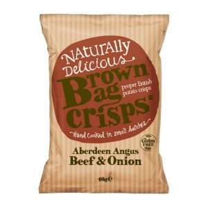 Brown Bag Crisps Aberdeen Angus Beef & Onion 40g (20 Pack)
