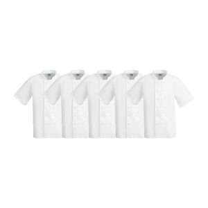 Whites Boston Unisex Chef Jackets Short Sleeve White S (5 Pack)