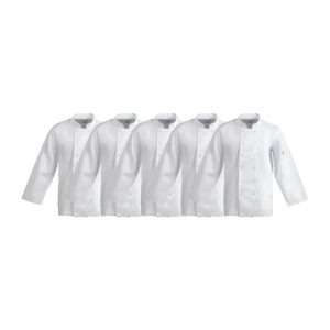 Whites Vegas Unisex Chef Jackets Long Sleeve White M (5 Pack)