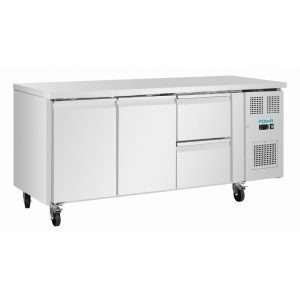 Polar U-Series 2 Door & 2 Drawer Counter Fridge 242Ltr