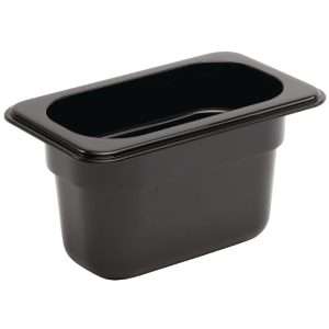 Vogue ABS Gastronorm Tray Black GN 1/9 100mm