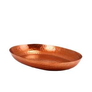 GenWare Copper Hammered Aluminium Oval Platter 43.5 x 32.5cm