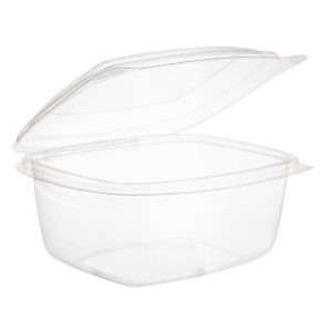 Vegware Compostable PLA Hinged-Lid Deli Containers 473ml / 16oz (300 Pack) 2 cp412 container1