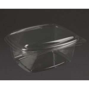Vegware Compostable PLA Hinged-Lid Deli Containers 473ml / 16oz (300 Pack)