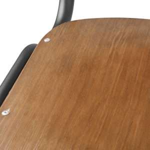 Bolero Cantina Back Rest High Stool with Seat Pad Dark Walnut Effect 4 hs552 npi26 4