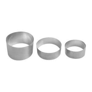 Nisbets Essential Mousse Rings Stainless Steel (3 Pack)