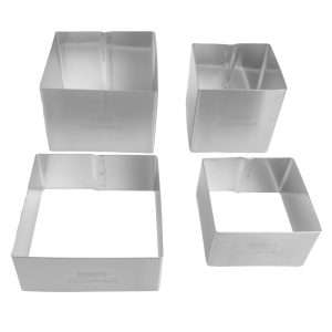 Nisbets Essentials Mousse Squares Stainless Steel (4 Pack) 2 jk413 npi26