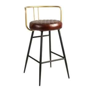 Aulenti Leather Bar Height Cocktail Stool Claret Red