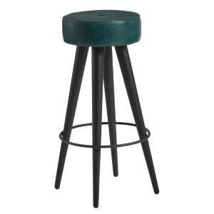 Malibu Leather Stool Vintage Blue
