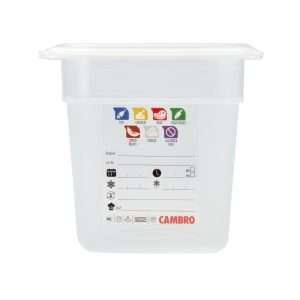 Cambro Safetrak IML Polypropylene Food Storage Container 1/4 GN 150mm 4 jn514 npi26 12