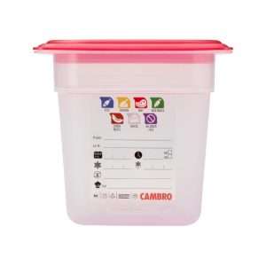 Cambro Safetrak IML Polypropylene Food Storage Container 1/4 GN 150mm 12 jn514 npi26 9
