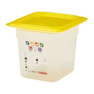 Cambro Safetrak IML Polypropylene Food Storage Container 1/6 GN 150mm 6 jn517 npi26 2