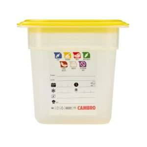 Cambro Safetrak IML Polypropylene Food Storage Container 1/6 GN 150mm 12 jn517 npi26 8