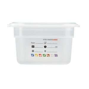 Cambro Safetrak IML Polypropylene Food Storage Container 1/9 GN 100mm 6 jn519 npi26 14