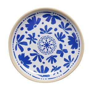 APS FLORYN Melamine Plate White & Blue 155mm (B2B)