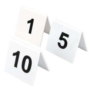 Beaumont Plastic Table Numbers 1-10 3 l981 plastic numbers left