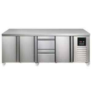 Sterling Pro SPI-7-225-1121-NS Fridge Counter, 615 Litres (Door + Door + 2 Drawers + Door)SPI-7-225-1121-NS
