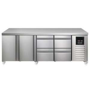 Sterling Pro SPI-7-225-1122-NS Fridge Counter, 615 Litres (Door + Door + 2 Drawers + 2 Drawers)SPI-7-225-1122-NS