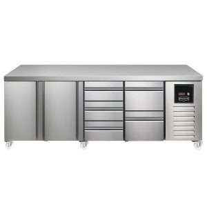 Sterling Pro SPI-7-225-1132-NS Fridge Counter, 615 Litres (Door + Door + 3 Drawers + 2 Drawers)SPI-7-225-1132-NS
