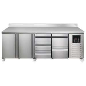 Sterling Pro SPI-7-225-1132-SB Fridge Counter w/Splashback, 615 Litres (Door + Door + 3 Drawers + 2 Drawers)SPI-7-225-1132-SB