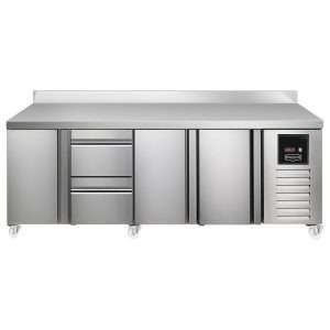 Sterling Pro SPI-7-225-1211-SB-INS Fridge Counter w/Splashback, 615 Litres (Door + 2 Drawers + Door + Door)SPI-7-225-1211-SB-INS