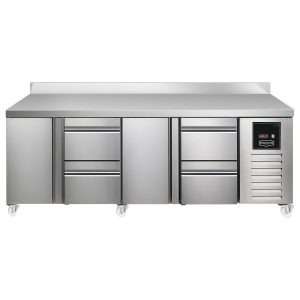 Sterling Pro SPI-7-225-1212-SB-INS Fridge Counter w/Splashback, 615 Litres (Door + 2 Drawers + Door + 2 Drawers)SPI-7-225-1212-SB-INS