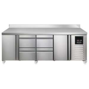 Sterling Pro SPI-7-225-1221-SB-INS Fridge Counter w/Splashback, 615 Litres (Door + 2 Drawers + 2 Drawers + Door)SPI-7-225-1221-SB-INS