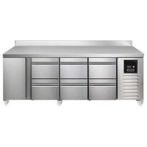Sterling Pro SPI-7-225-1222-SB-INS Fridge Counter w/Splashback, 615 Litres (Door + 2 Drawers + 2 Drawers + 2 Drawers)SPI-7-225-1222-SB-INS