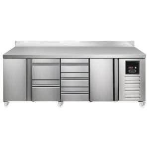 Sterling Pro SPI-7-225-1231-SB-INS Fridge Counter w/Splashback, 615 Litres (Door + 2 Drawers + 3 Drawers + Door)SPI-7-225-1231-SB-INS