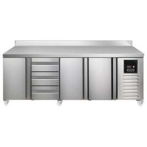 Sterling Pro SPI-7-225-1311-SB-INS Fridge Counter w/Splashback, 615 Litres (Door + 3 Drawers + Door + Door)SPI-7-225-1311-SB-INS