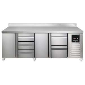 Sterling Pro SPI-7-225-1312-SB Fridge Counter w/Splashback, 615 Litres (Door + 3 Drawers + Door + 2 Drawers)SPI-7-225-1312-SB