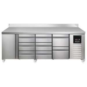 Sterling Pro SPI-7-225-1332-SB-INS Fridge Counter w/Splashback, 615 Litres (Door + 3 Drawers + 3 Drawers + 2 Drawers)SPI-7-225-1332-SB-INS
