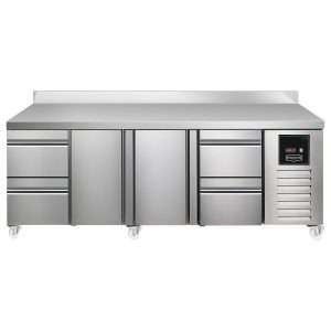 Sterling Pro SPI-7-225-2112-SB-INS Fridge Counter w/Splashback, 615 Litres (2 Drawers + Door + Door + 2 Drawers)SPI-7-225-2112-SB-INS