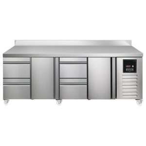 Sterling Pro SPI-7-225-2121-SB-INS Fridge Counter w/Splashback, 615 Litres (2 Drawers + Door + 2 Drawers + Door)SPI-7-225-2121-SB-INS