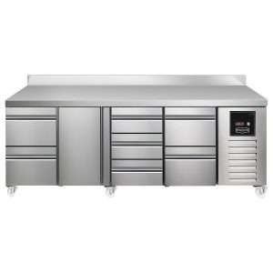 Sterling Pro SPI-7-225-2132-SB-INS Fridge Counter w/Splashback, 615 Litres (2 Drawers + Door + 3 Drawers + 2 Drawers)SPI-7-225-2132-SB-INS