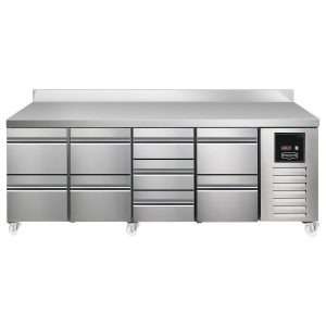 Sterling Pro SPI-7-225-2232-SB-INS Fridge Counter w/Splashback, 615 Litres (2 Drawers + 2 Drawers + 3 Drawers + 2 Drawers)SPI-7-225-2232-SB-INS
