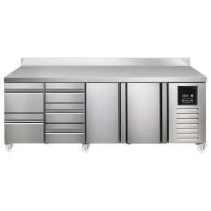 Sterling Pro SPI-7-225-2311-SB Fridge Counter w/Splashback, 615 Litres (2 Drawers + 3 Drawers + Door + Door)SPI-7-225-2311-SB