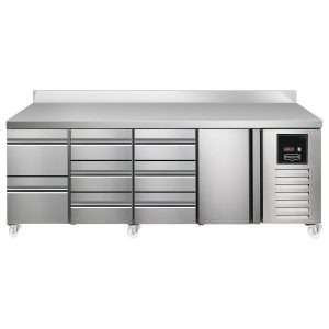 Sterling Pro SPI-7-225-2331-SB Fridge Counter w/Splashback, 615 Litres (2 Drawers + 3 Drawers + 3 Drawers + Door)SPI-7-225-2331-SB