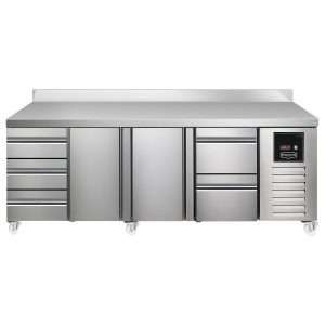 Sterling Pro SPI-7-225-3112-SB Fridge Counter w/Splashback, 615 Litres (3 Drawers + Door + Door + 2 Drawers)SPI-7-225-3112-SB
