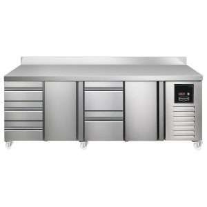Sterling Pro SPI-7-225-3121-SB-INS Fridge Counter w/Splashback, 615 Litres (3 Drawers + Door + 2 Drawers + Door)SPI-7-225-3121-SB-INS