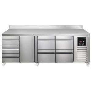 Sterling Pro SPI-7-225-3122-SB-INS Fridge Counter w/Splashback, 615 Litres (3 Drawers + Door + 2 Drawers + 2 Drawers)SPI-7-225-3122-SB-INS